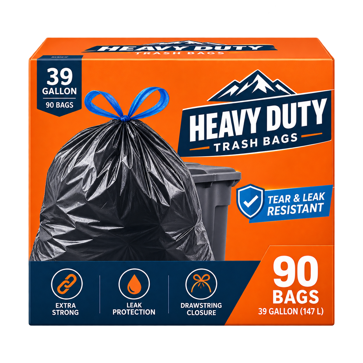 Heavy duty trash bags